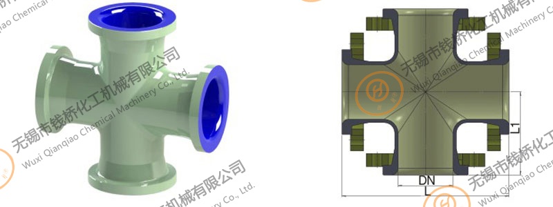 搪玻璃四通管件圖 搪玻璃四通管件圖